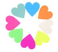 SEWACC 8Pcs Colorful Heart Shaped Memo Pad Portable Self Adhesive Note Stickers for Office Decorative Convenient Reminders