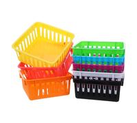 SEWACC 8pcs Desk Make-up Storage Crate Small Containers for Crayon Pencil Multipurpose Drawer Baskets Crayon Pencil Container Bin Mini Desktop Organizer Holders Baskets