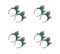 SEWACC 8pcs Glitter Cactus Headband with Flowers Fun Tropical Hair Accessories for Hawaiian Party Halloween Costume Cosplay and Beachwear for Women