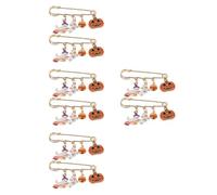SEWACC 8pcs Halloween Brooch Pin Halloween Pumpkin Ghost Skull Lapel Pins Alloy Enamel Badge for Accessories