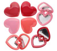 SEWACC 8pcs Heart Shape Lipstick Case Refillable Makeup Container with Mirror Plastic Makeup Dispenser for Eyeshadow and Lip Easy to Use Portable Box Wherever and Whenever