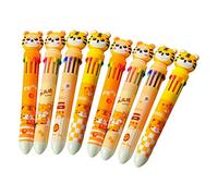 SEWACC 8Pcs Multicolor Ballpoint Pens for Cartoon Tiger Design Smooth Writing Oil Based Ink Pens for Daily Notes Crafting Journals Scrapbooking and School Supplies