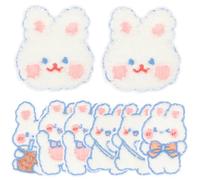 SEWACC 8pcs Rabbit Embroidery Patches Decorative Sewing Appliques with Chenille Cloth Material and Good Hand Feel for Skirt and Hair Accessories in Handicrafts and Shopping Style