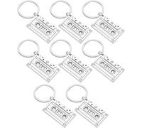 SEWACC 8pcs Retro Cassette Tape Keychains Vintage Style Realistic Music Tape Charms for DIY Jewelry Making Backpack Purse Accessories Gift for Women