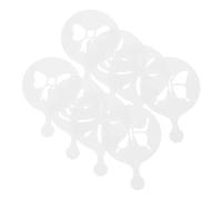 SEWACC 8pcs Reusable Plastic Coffee Stencils for Cake Decorating with Elegant Design, Easy to Clean Pp Material, for Home Gatherings and Artistic Latte Art Patterns