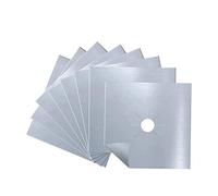 SEWACC 8pcs Silver Gas Burner Covers Stove Burner Protector Mats 0.12mm Thick Reusable Gas Range Hob Cleaning Pads for Kitchen Stove Surface