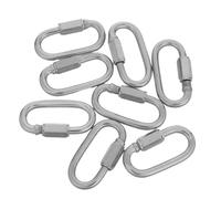 SEWACC 8pcs Stainless Steel Locking Carabiner Quick Link Chain Connector with Secure Locking Mechanism and Oval Shape, Heavy Duty 331lbs Load for Outdoor Routines and Gear Management