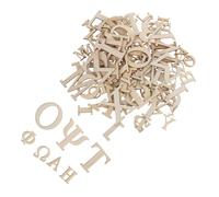 SEWACC 96pcs Wooden Greek Alphabet Letters for Crafts Natural Wood Pieces for Early Education Home School Use DIY Spelling Games Multicultural Learning Tool