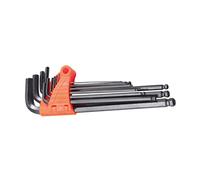 SEWACC 9pcs Extra Long Ball End Allen Wrench Forged Hex Key Spanners with Anti-Slip Handle for Automotive Workshop CNC and Woodworking Maintenance