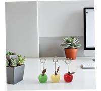 SEWACC 9pcs Fruit Shaped Wooden Memo Clip Holders with Sturdy Clips for Organizing Photos Notes and Cards Apple Design for Office Desk Decoration and Display