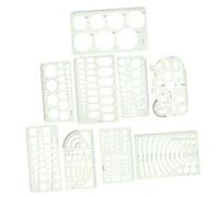 SEWACC 9pcs Geometric Drawing Templates Plastic Circle and Oval Stencils for Artists Office Measuring Supplies Portable and Easy to Use