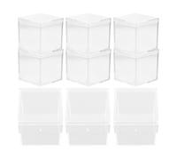 SEWACC 9pcs Mini Square Storage Boxes 4.5x4.5x4.5cm Cube Containers for Craft, and Small Sample Organization