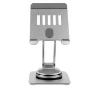SEWACC Adjustable Aluminum Alloy Phone Stand Folding Mobile Holder with Rotation Portable Tablet Desk Mount Compatible with Phones and Tablets for Travel and Office Use
