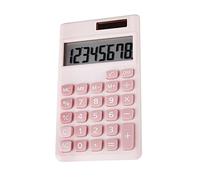 SEWACC Adorable Mini Calculator Portable Financial Calculator for Students Lightweight Solar Powered Design for Office and Daily Use Candy Color Pink