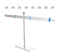 SEWACC Alloy Lever Balance with Stable Aluminum Stand 50cm, Physics Teaching Math Manipulative Set with 10 Hook Weights for Student Science and Balance Equation Experiments