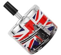 SEWACC Ashtray Sturdy round Cigarette Container Windproof Automatic Extinguishing with Rotating Metal Lid, Easy to Use Stylish Ashtray for Home and Office for Indoor Outdoor Use
