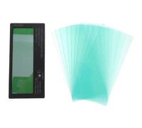 SEWACC Auto Darkening Welding Helmet Replacement Lens Solar Powered Plastic Lens 10pcs with Large Viewing Area for Fatigue Reduction, Universal Compatibility, for Steel Structure Tasks