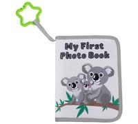 SEWACC Baby Growth Photo Album Cloth Baby Record Albums My First Photo Book Soft Picture Book First Year Memory Album (Grey)