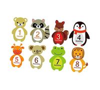 SEWACC Baby Monthly Stickers and Allow Repeated Paste Adorable Animal Design 12 Sheets Self-adhesive Paper Decals that Won't Leave Glue Stain for Newborn Infant Milestone Photo Album