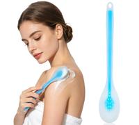 SEWACC Back Applicator Lotion Stick for Body, Shoulders, and Legs - Easy-to-use Lotion Applicator with Soft Bristles and Non-Slip Handle for Self-Application, Bath Use, Sky Blue