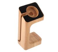 SEWACC Bamboo Smart Watch Charging Stand Bracket Natural Wood Grain Durable Holder Compatible with Apple Watch Lightweight Elegant Display for Home and Office