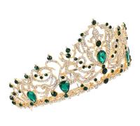 SEWACC Baroque Queen Crown Bridal Headband Rhinestone Crystal Tiaras for Wedding Bride Party Cosplay Versatile Bridal Hair Headpiece with Regal Retro Style for Women