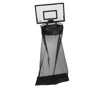 SEWACC Basketball Frame Laundry Basket over Door Hanging Laundry Hamper Black Wooden Backboard Iron and Cloth Zipper Closure for Home