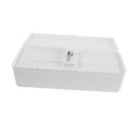 SEWACC Battery Organizer Box Durable Plastic Cord Storage for Batteries Cables and Chargers Efficient Wire Management for Desk and Travel White