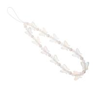 SEWACC Beaded Phone Charm Strap with Butterfly Pendant Stylish Faux Pearl Lanyard for Handbag Decoration and DIY Craft Projects Convenient Phone Accessories Chain for