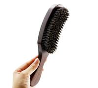 SEWACC Beard Brush for Men with Boar Bristle and Solid Pear Wood Handle, Stimulates Oil Production and Beard Cleaning, for Hair Cutting and Salon Use, Coffee Colour