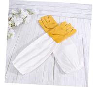 SEWACC Beekeeping Gloves Xl White Cowhide Protective Work Gloves Sturdy Flexible for Home and Outdoor Use Beekeeper Essential Equipment
