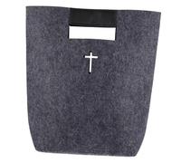 SEWACC Bible Carrying Case with Hollow Cross Design Large Capacity Felt Tote for Bible Study Grocery and Shopping Bag Comfortable PU Handle Christian Church and Faithful Readers