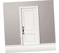 SEWACC Black Carbon Steel Swing Door Handle for Cabinets and Barn Doors Flat Iron Closet Pull with Screws Easy to Install Modern Kitchen Knob for Home Furniture