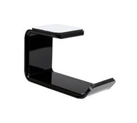SEWACC Black Metal Headphone Hanger and Space-Saving Storage Rack for Headphones with Self-Adhesive Hook, Universal Compatibility for Cyber Cafe and Office Use