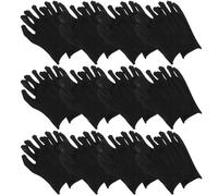 SEWACC Black Work Gloves Labour Protection Thickened Cotton for 12 Pairs