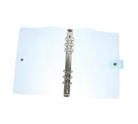 SEWACC Blue PVC Loose Leaf Protective Cover for Notebook Semi Transparent Travel Journal Case Six Hole Handbook Shell for Students and Office Use