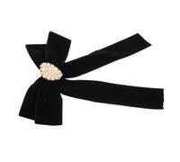 SEWACC Bow Tie Brooch Versatile Accessory Heart Shaped Black Velvet for Women Bow Pin with Soft Comfortable Touch for Shirt Collars and Occasions