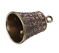 SEWACC Brass Bell Pendant Lightweight Chinese Style Keychain Charm for DIY Decorations Feng Shui Ornament with Six Word Design Practical Hanging Accessory for Keys and Bags