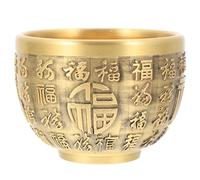 SEWACC Brass Ornaments Burning Incense Bowl Brass Bowl Chinese Fengshui Bowl Water Offering Bowl Feng Shui Treasure Basin Decorations for Home Money Treasure Bowl Office To Heal Cup