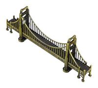 SEWACC Bridge Model Small Alloy Architectural Sculpture Vintage Green Bronze Desktop Bridge Ornament Home Decor Tabletop Decoration