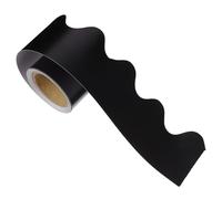 SEWACC Bulletin Board Borders Black 5M Scalloped Rolled Border Trim for Bulletin Board, White Board, Locker, Room Decor, and Classroom Decor