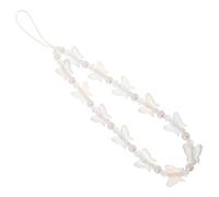 SEWACC Butterfly Beaded Phone Strap Faux Pearl Lanyard Chic Cell Charm for Women Stylish Mobile Pendant Handbag Decoration Convenient to Carry