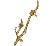 SEWACC Cabinet Flower Branch Knobs Brass Drawer Pulls for Wardrobes Shoe Cabinets Bookcases Cupboards, Decorative Furniture Handles 150X42X25Mm