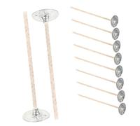 SEWACC Candle Wicks with Metal Bases - 10 Pcs Cotton Wicks for Candle Making Diy Suitable for Soy Paraffin Wax Aromatherapy Wick Replacement