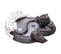 SEWACC Ceramic Backflow Incense Burner Dragon Statue Decor with Auspicious Azure Dragon and White Tiger Design, Porcelain Back-Flow Incense Holder for Home Aromatherapy and Meditation
