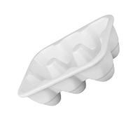 SEWACC Ceramic Egg Holder Fridge Tray with 6-compartment Design Eco-conscious Egg Storage Organizer for Cooking and Home Kitchen Use White Sturdy