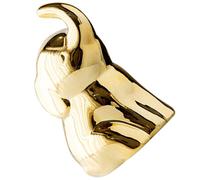 SEWACC Ceramic Elephant Figurine Desktop Ornament Large Gold Elephant Tea Pet Decorative Tabletop Statue for Home Decor