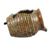 SEWACC Ceramic Pot Indoor Fountain Jar Small Size Circulating Water Feature Decorative Eco Fish Tank for Home and Garden Tabletop Fountain without Pump