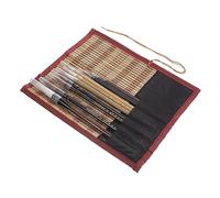 SEWACC Chinese Calligraphy Brush Pen Multi-purpose Traditional Calligraphy Kit Wolf Hair Bristle Wood Handle Comfortable Grip Assorted Colour Students and Calligraphers