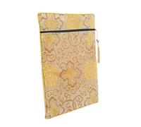SEWACC Chinese Style Zippered Book Cloth Bag for Scriptures Storage Sundries Organizer with Decorative Tassel Multipurpose Wrapping and Protective Holder for Religious Texts and Valuables